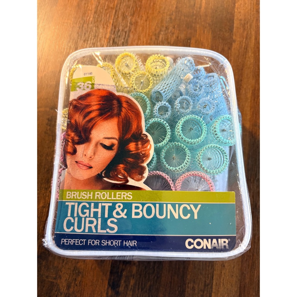 Conair Brush Rollers 36 Pc Set for Short Hair Tight Bouncy Curls 61146 New